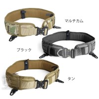 SHENKEL シェンケル レーザーカット MOLLE パッドベルト スリム ( BK/TAN/MC ) オリオンスタイル ベルト コブラ サバゲー サバイバルゲーム