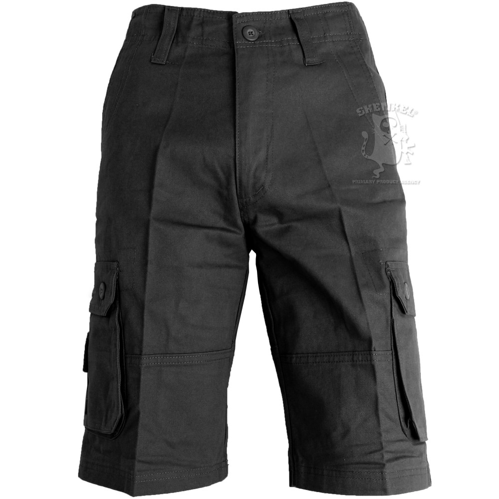 XLサイズ カーゴショートパンツ ポケット付き ウエスト紐付き 無地 黒色 通販